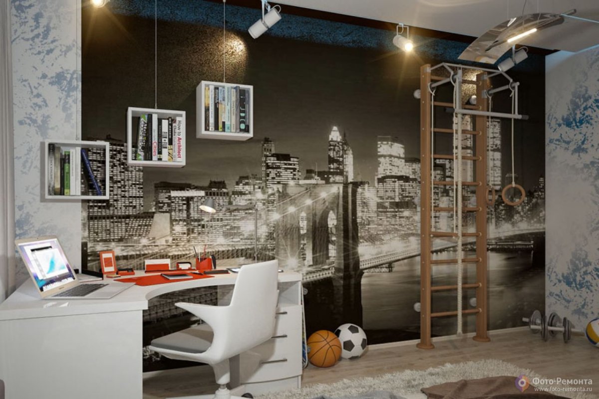 Фотообои в интерьере подростка