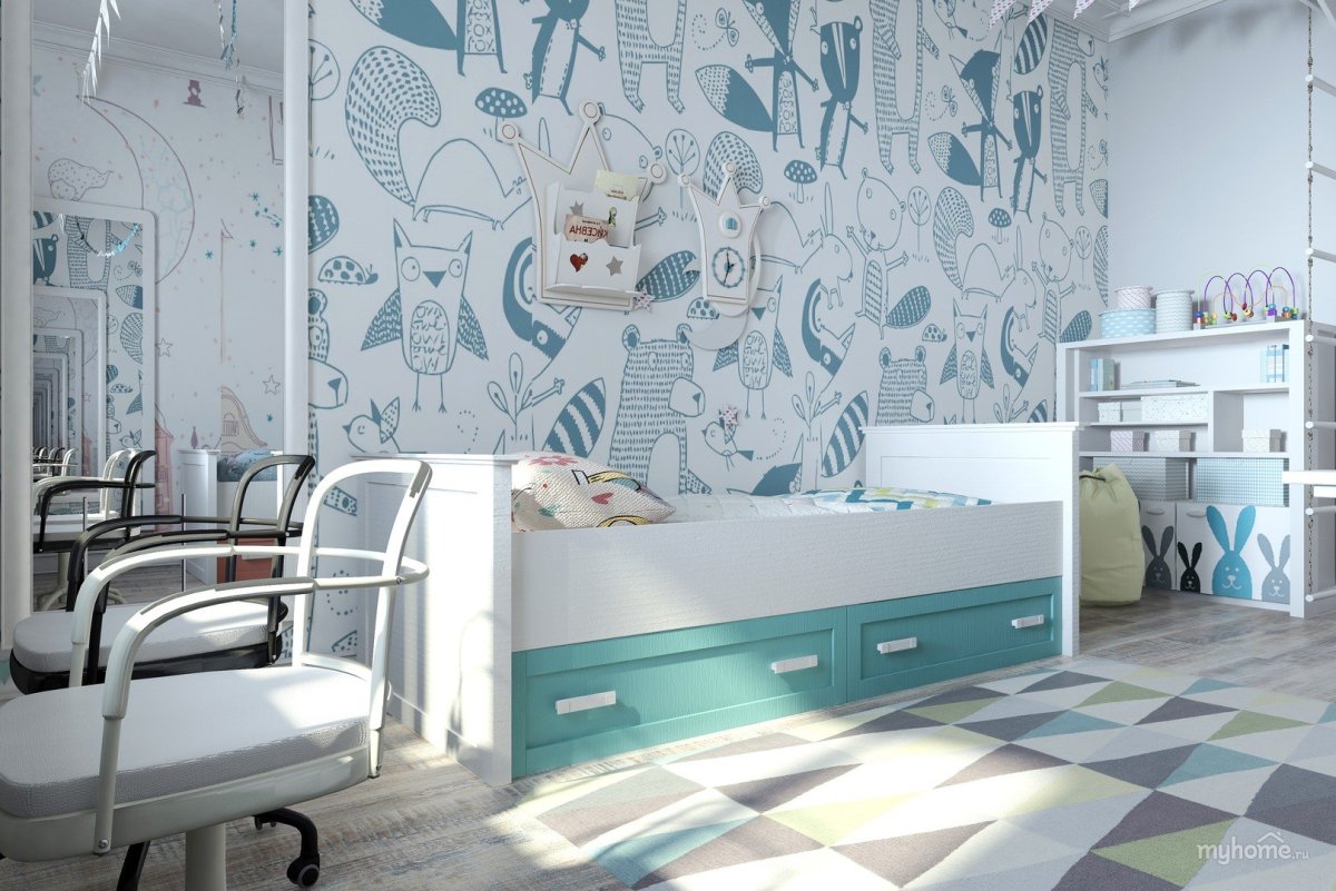 Стильные обои для детской комнаты мальчику
