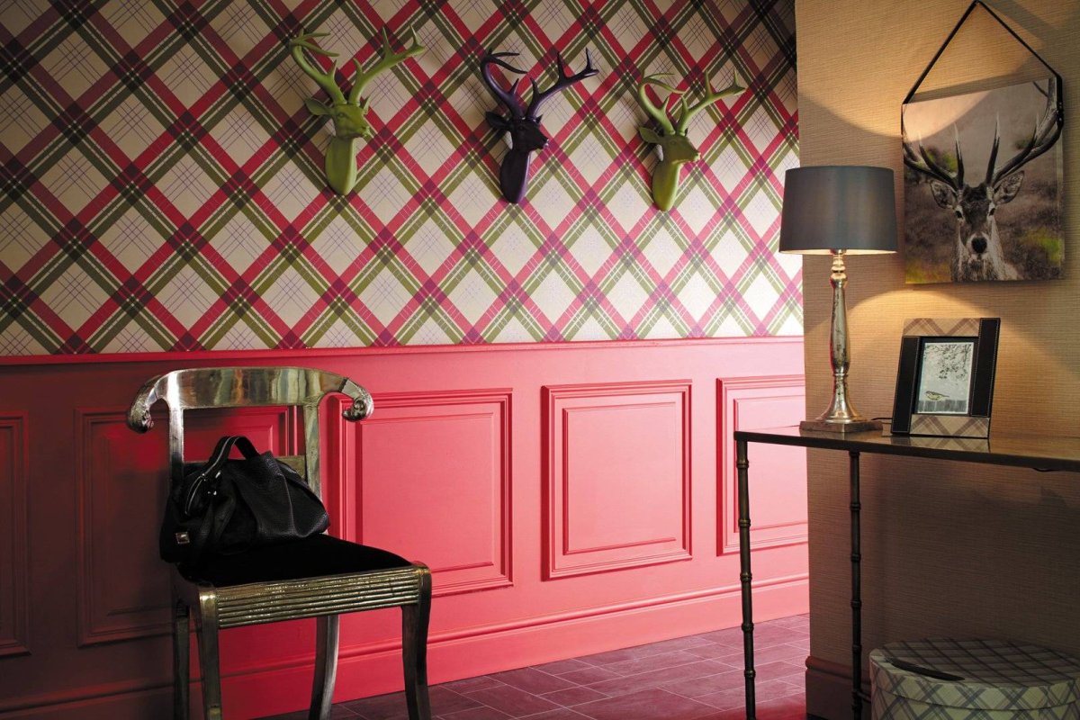 Шотландка в интерьере