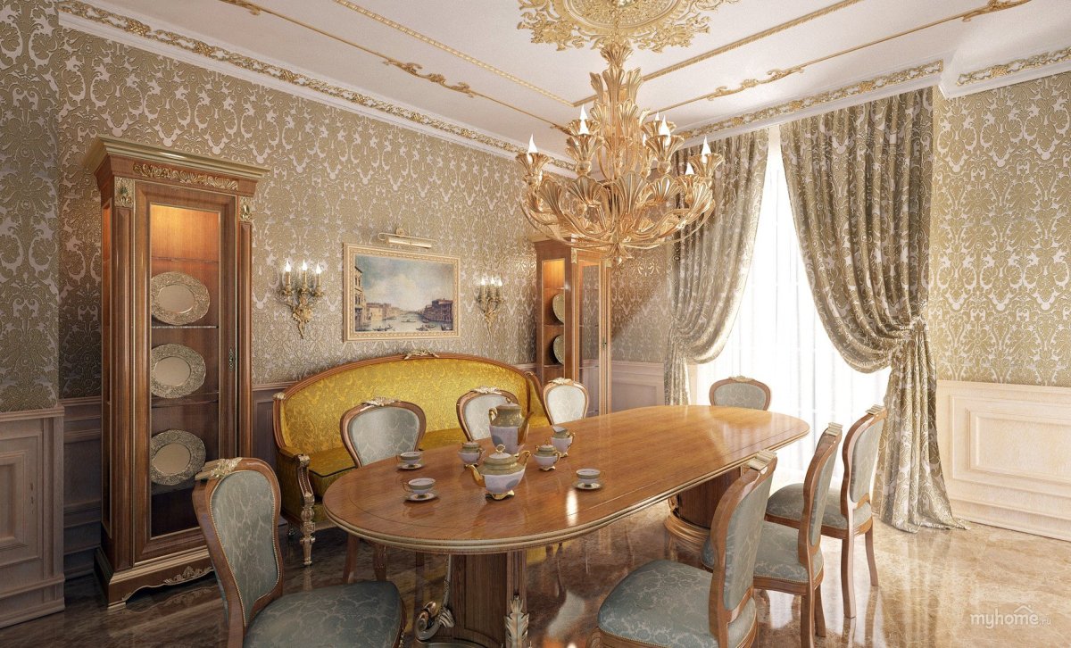 Обеденный зал в классическом стиле