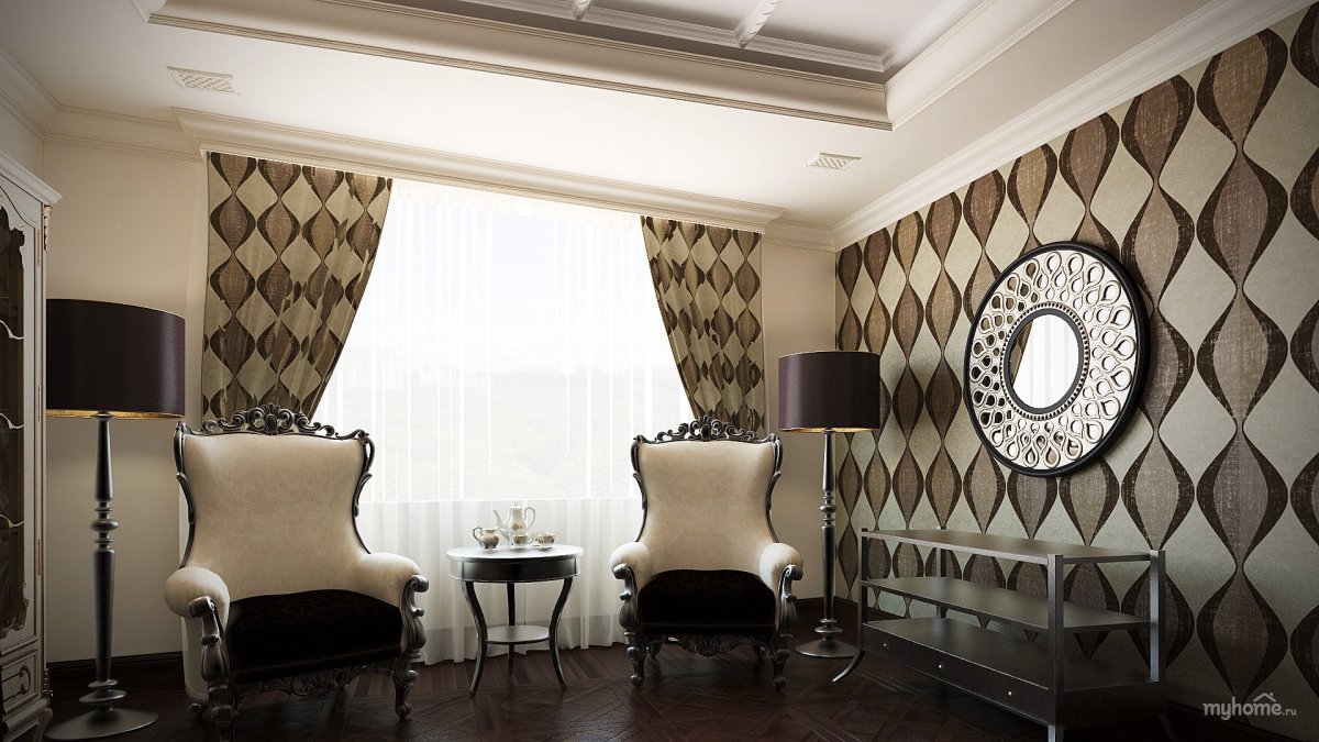 Шторы с ромбами в стиле арт деко