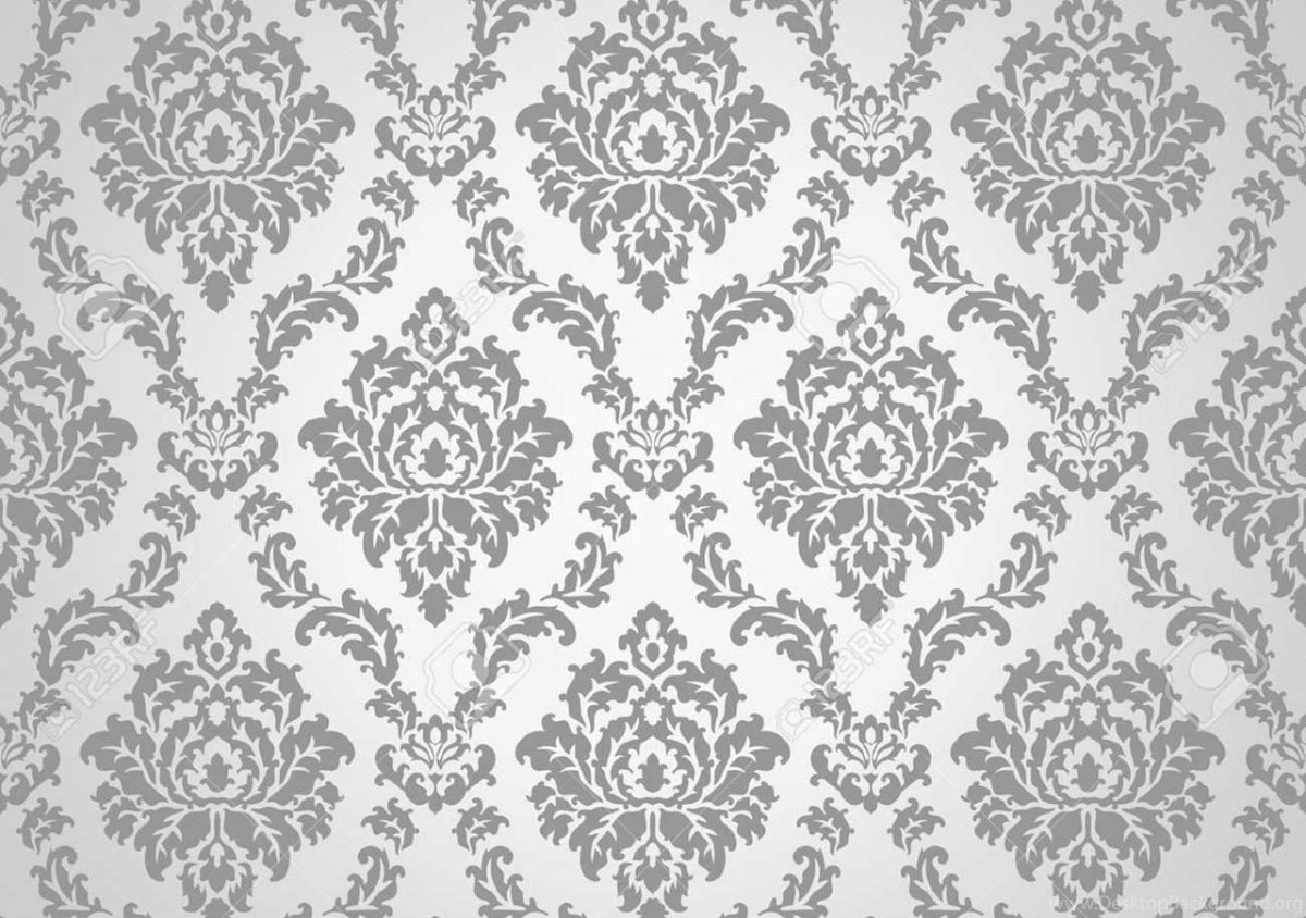 Обои белые с небольшим серым орнаментом