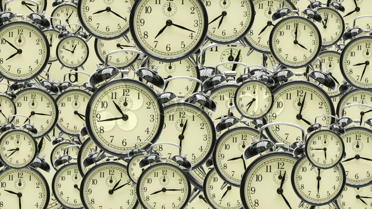 Фон с множеством часов