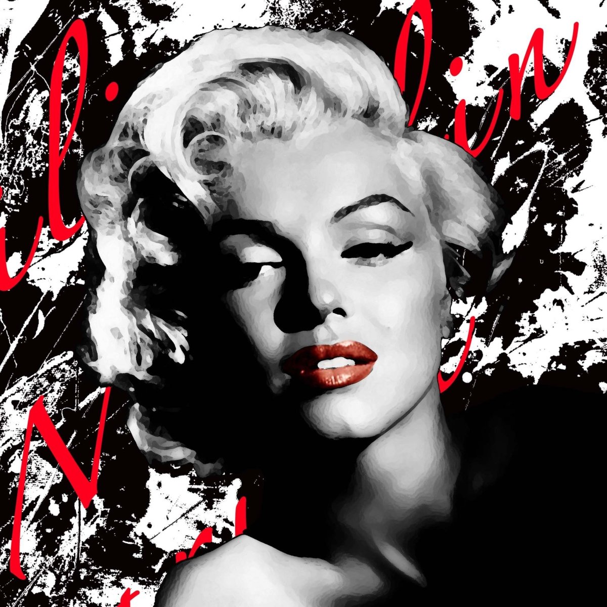 Мэрилин Монро черно-красный