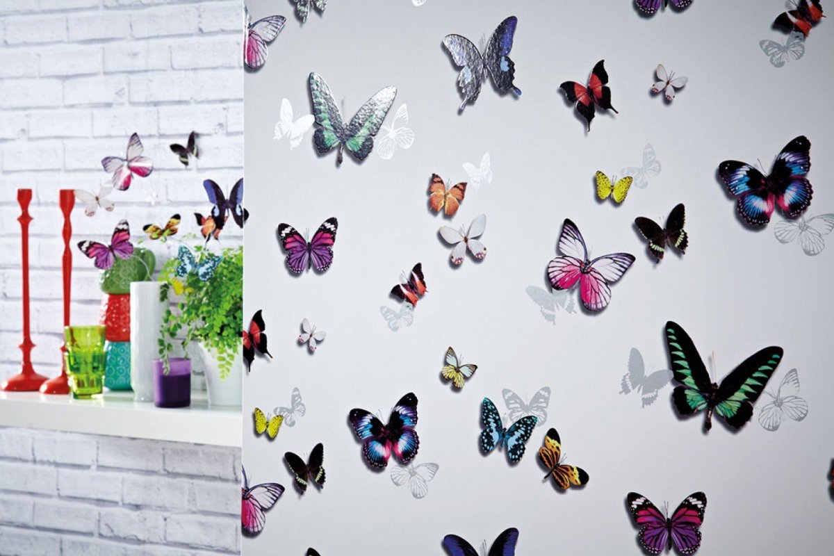 Обои с бабочками для стен