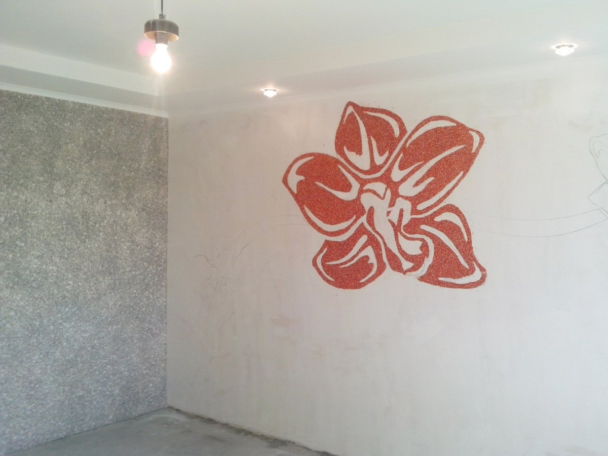 Жидкие обои цветы