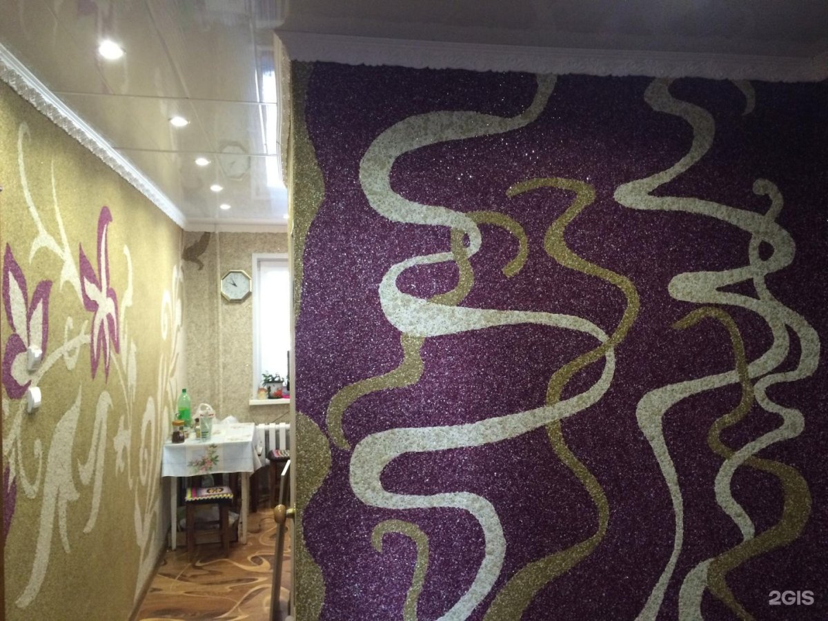 Декор жидких обоев кухня