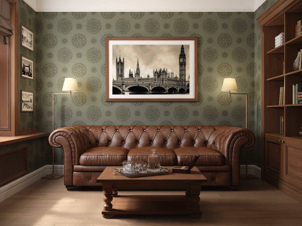 Обои в английском стиле