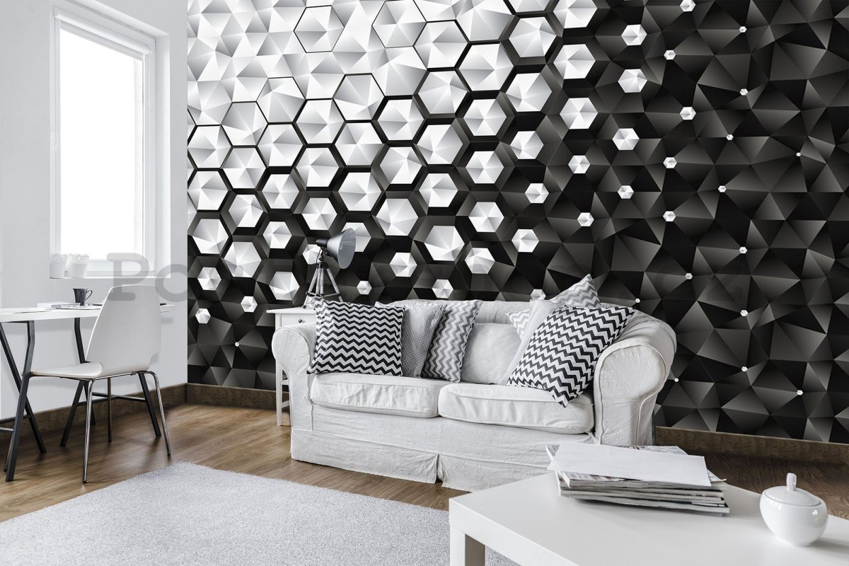 Фотообои соты в интерьере