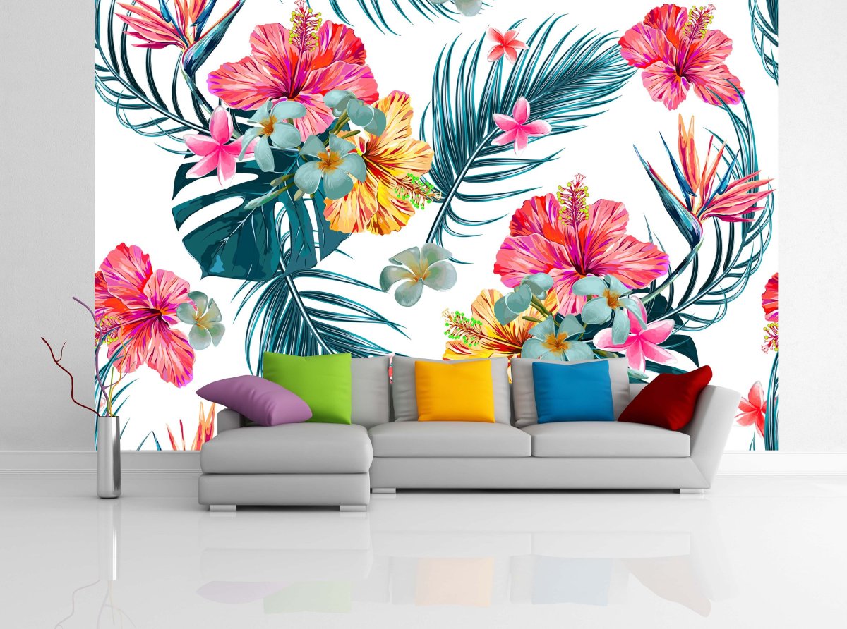 Обои для стен яркие листья