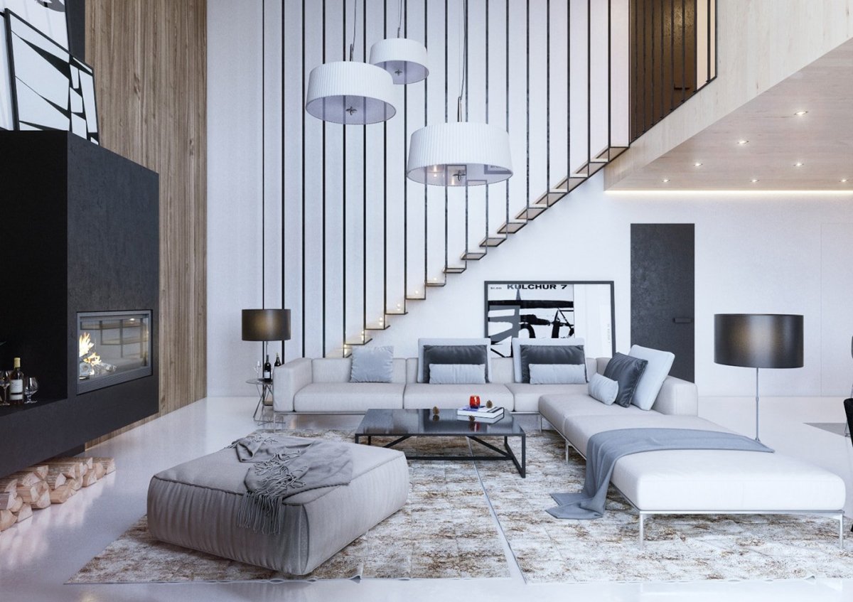 Стиль Авангард в интерьере гостиной