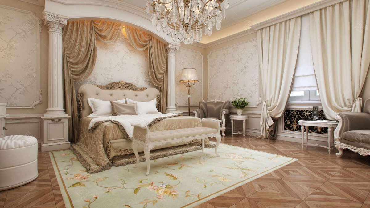 Спальня с колоннами