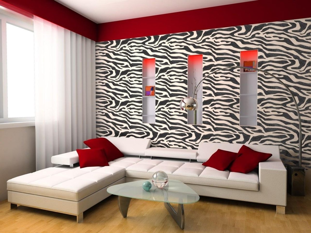 Обои под зебру в интерьере