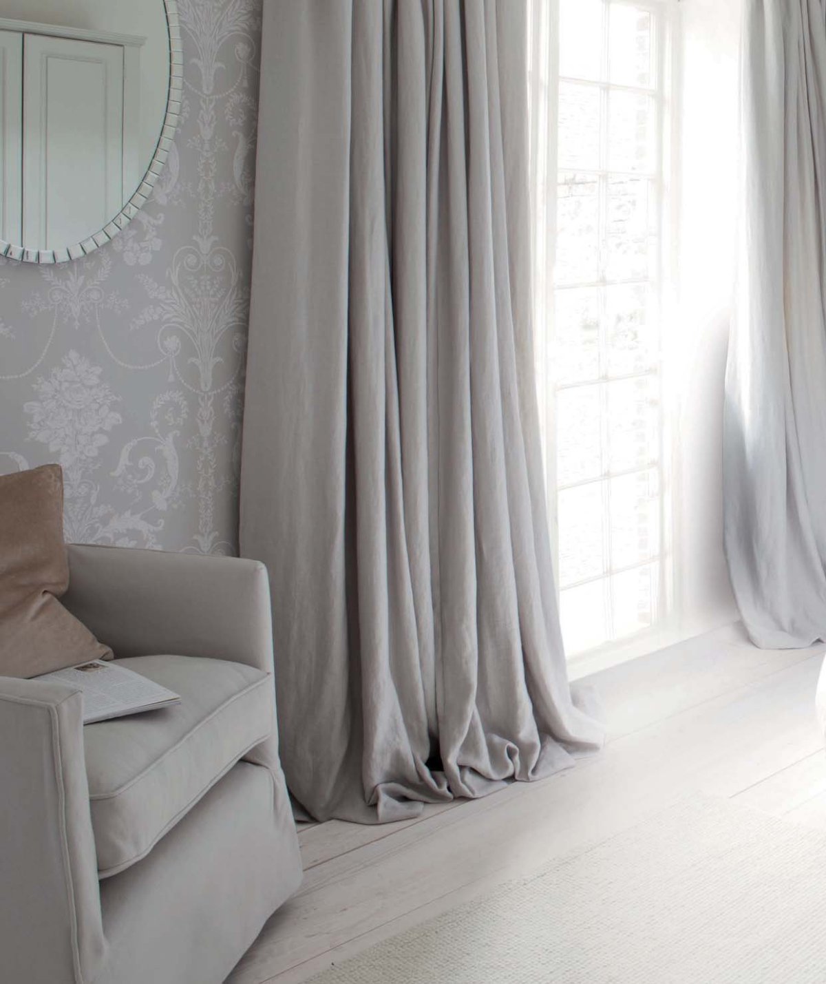 Шторы серо бежевые