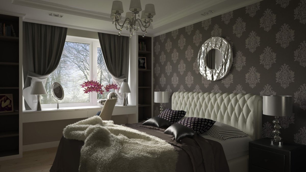 Серая спальня арт деко