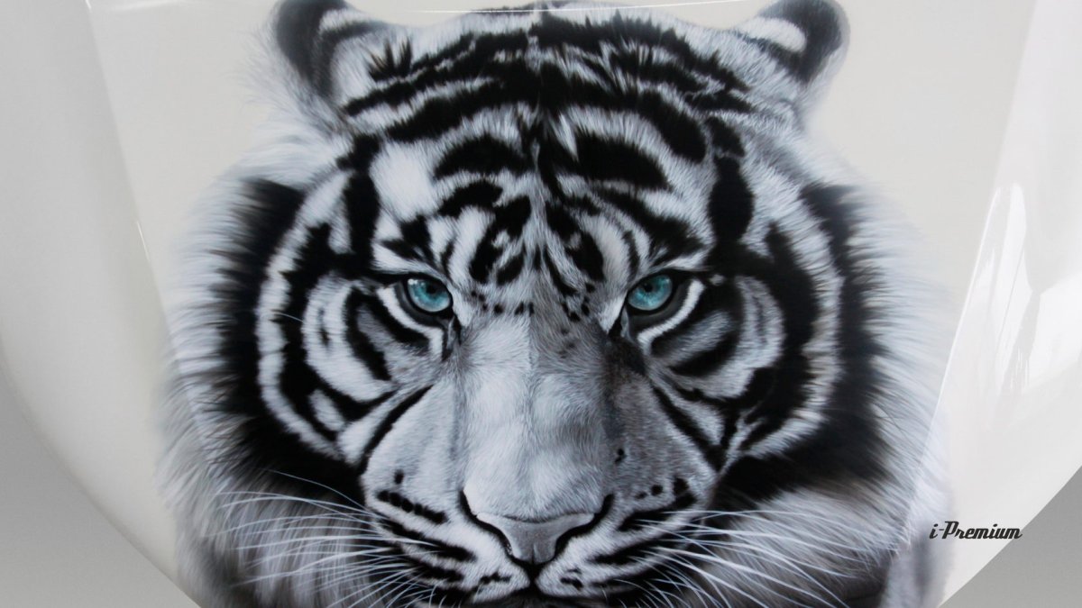 Аэрография белый тигр