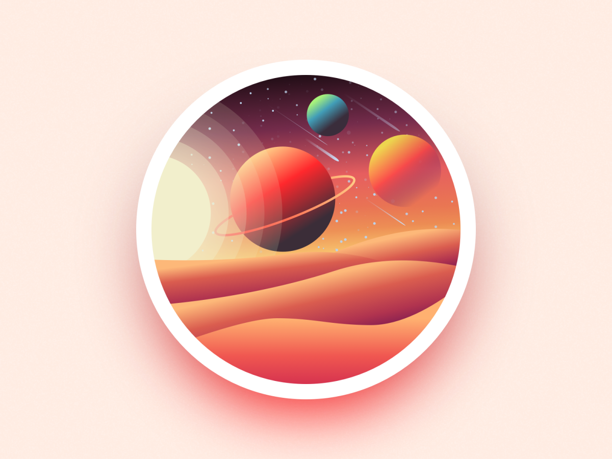 Космический пейзаж в иллюстраторе