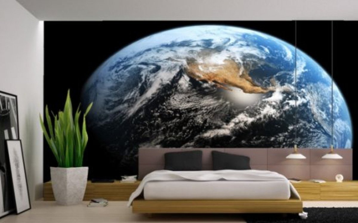 Земля фотообои в интерьере