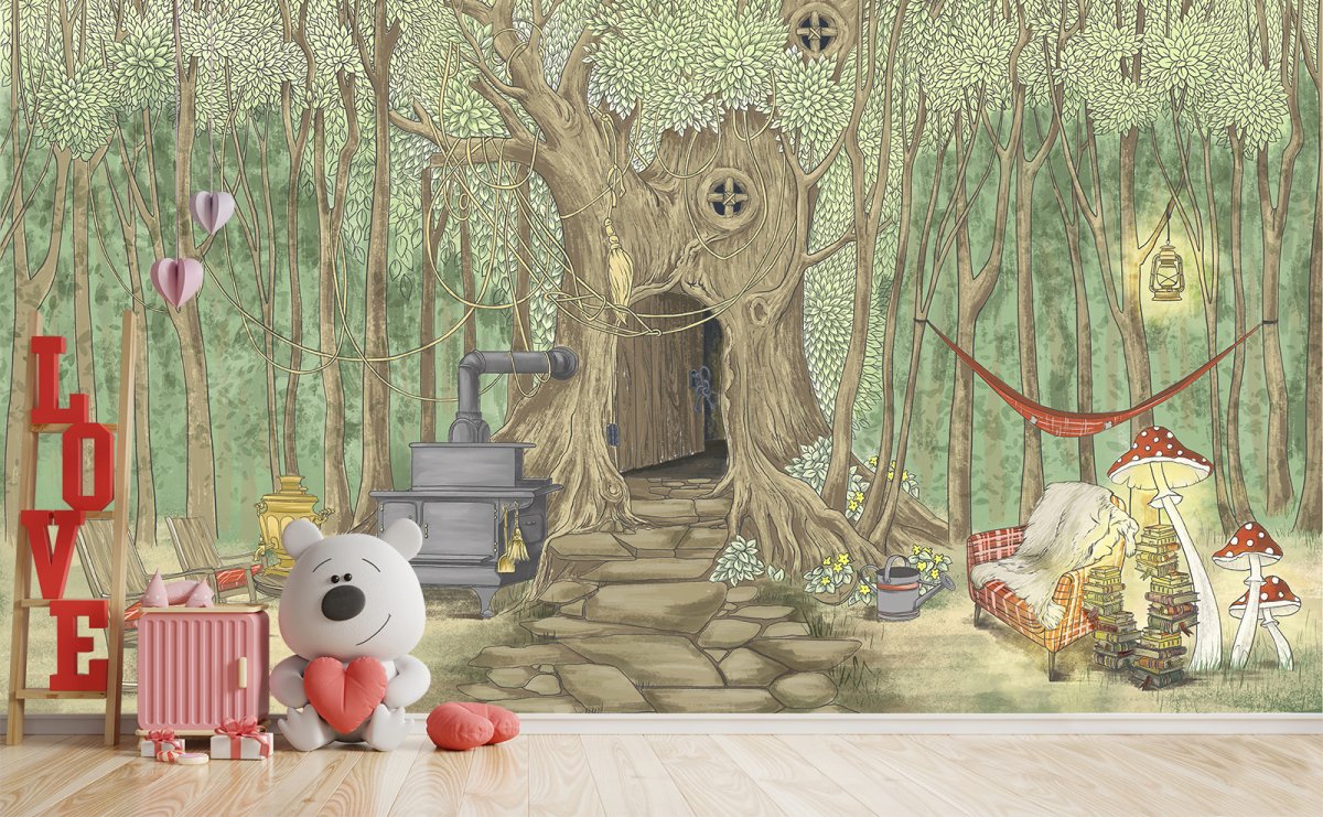 Фотообои в Леруа Мерлен ночной лес пейзаж