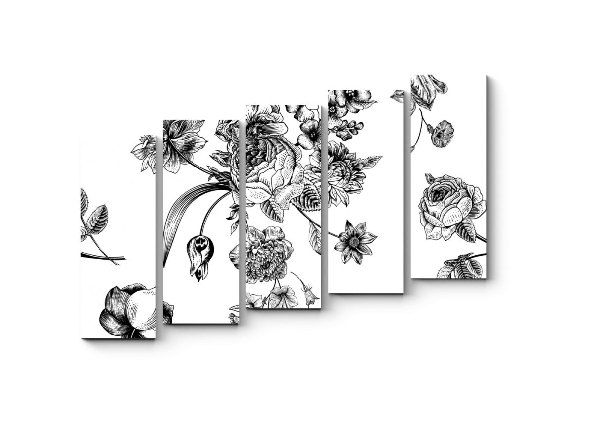 Панно черно белое на стену