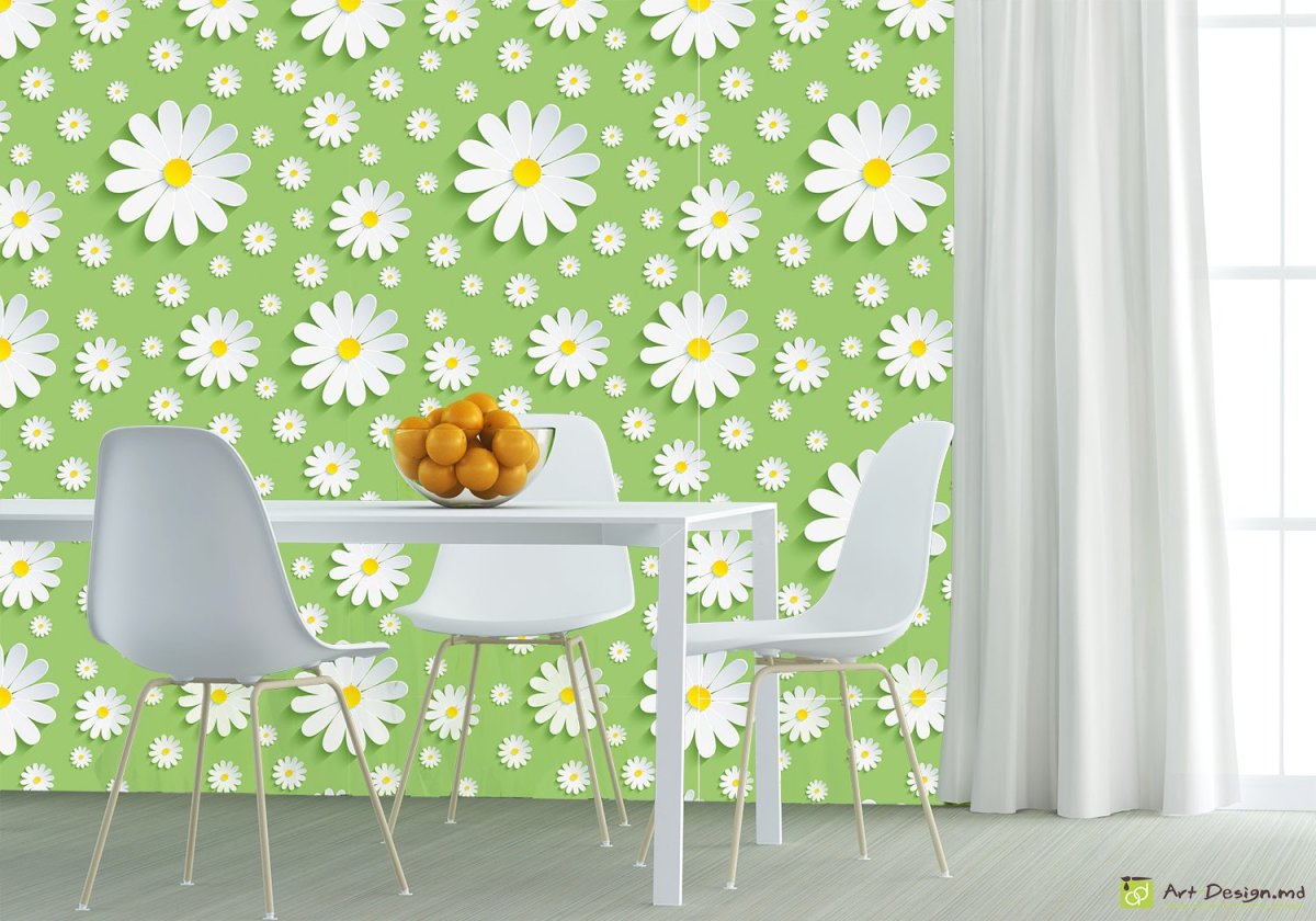 Обои с ромашками для стен