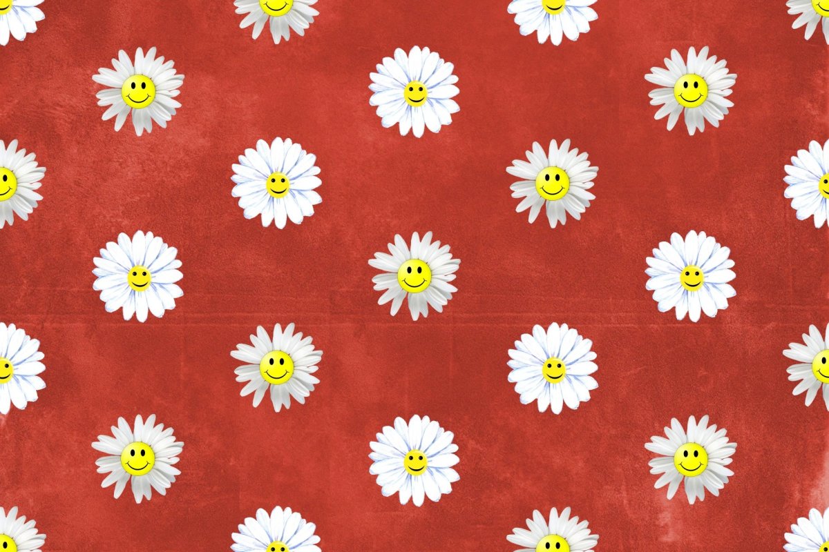 Ромашки на Красном фоне