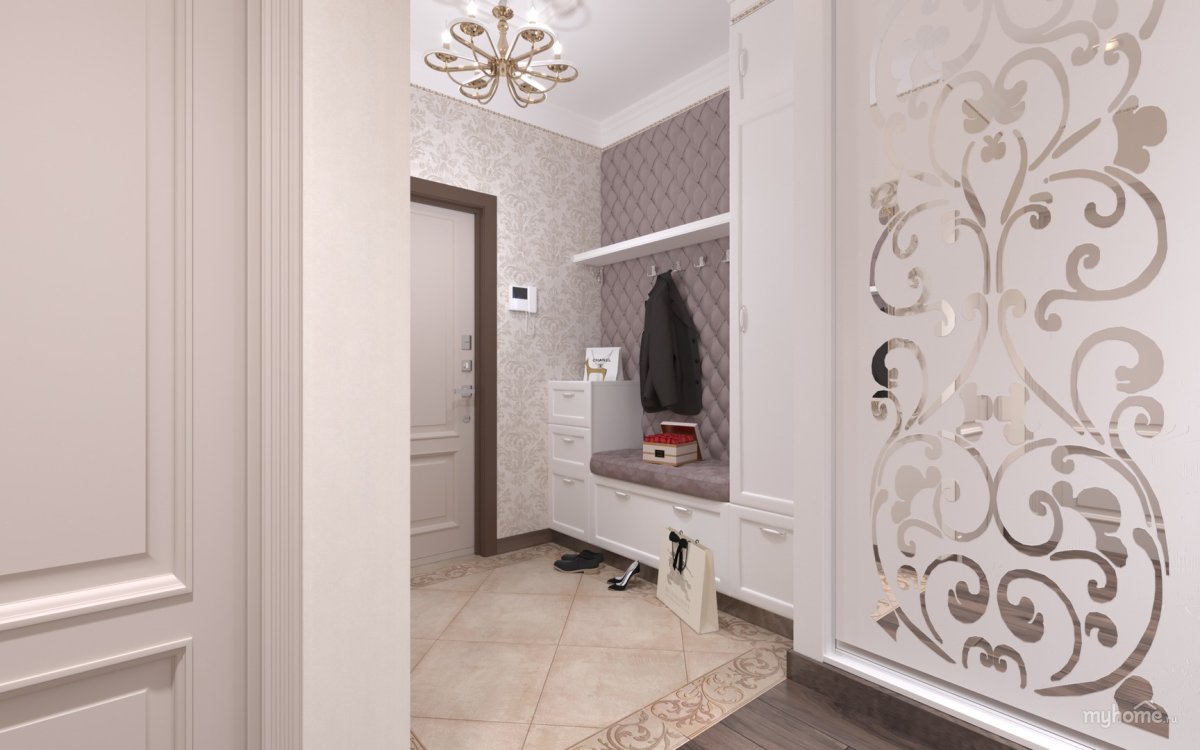 Серые обои в прихожей