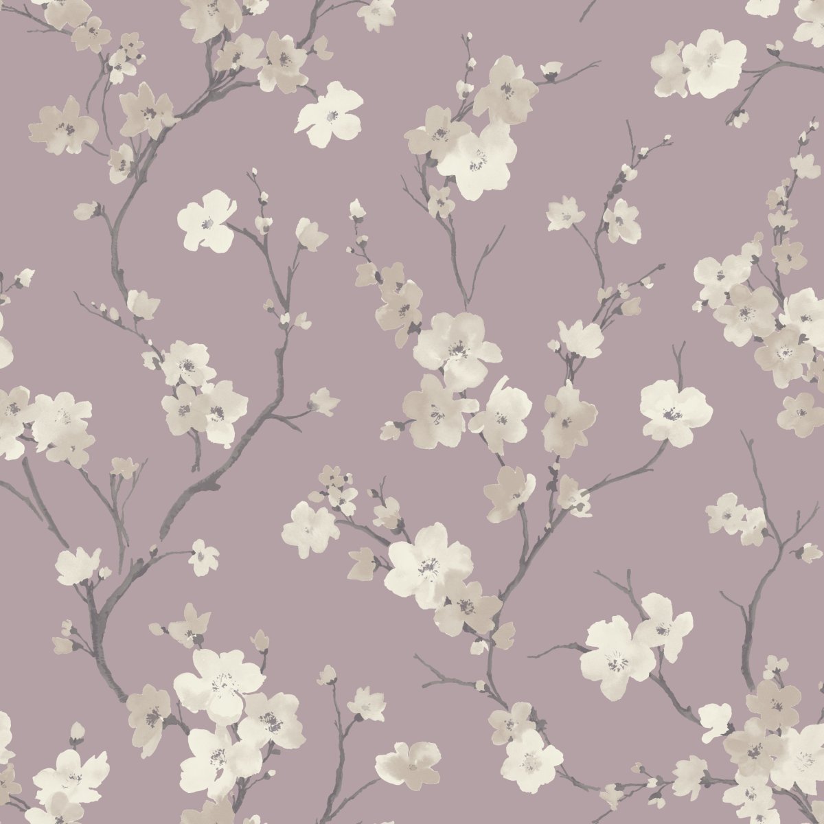 Бежевые обои с цветами