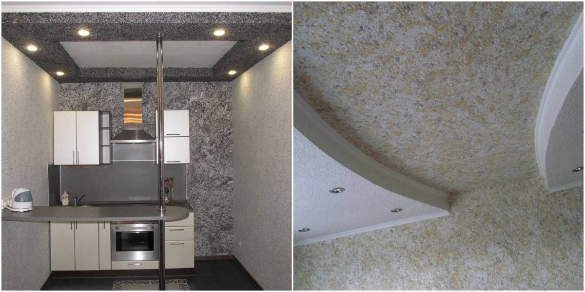 Жидкие обои на кухне