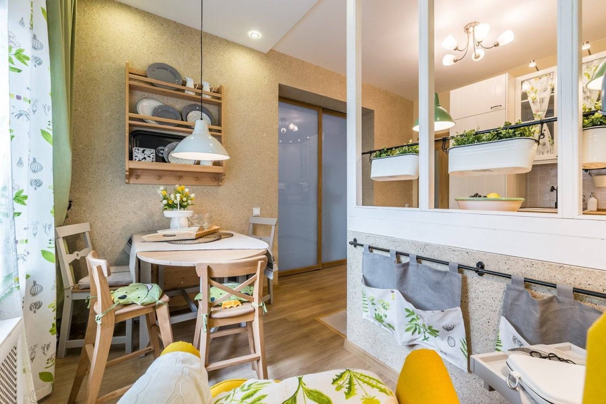 Жидкие обои в интерьере кухни