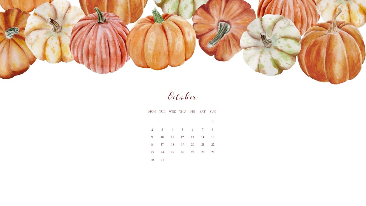 Осенние обои с календарем