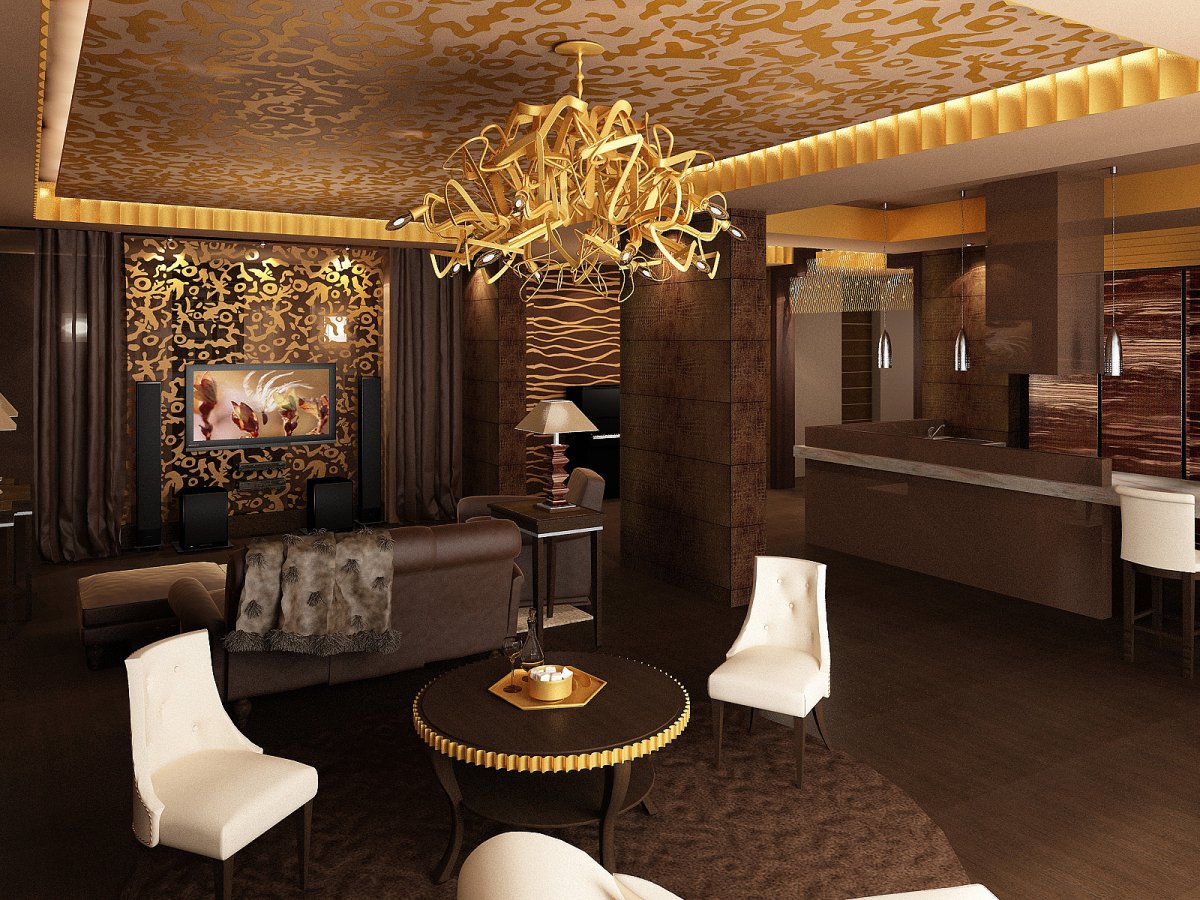 Интерьер в коричневых тонах