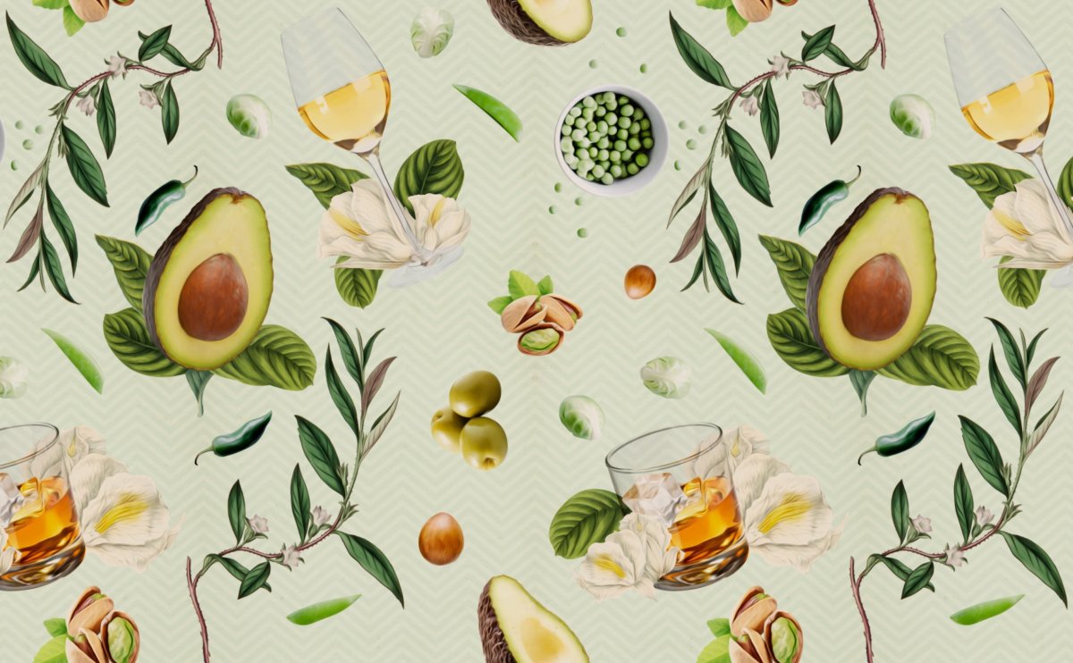 Обои с ботаническим принтом