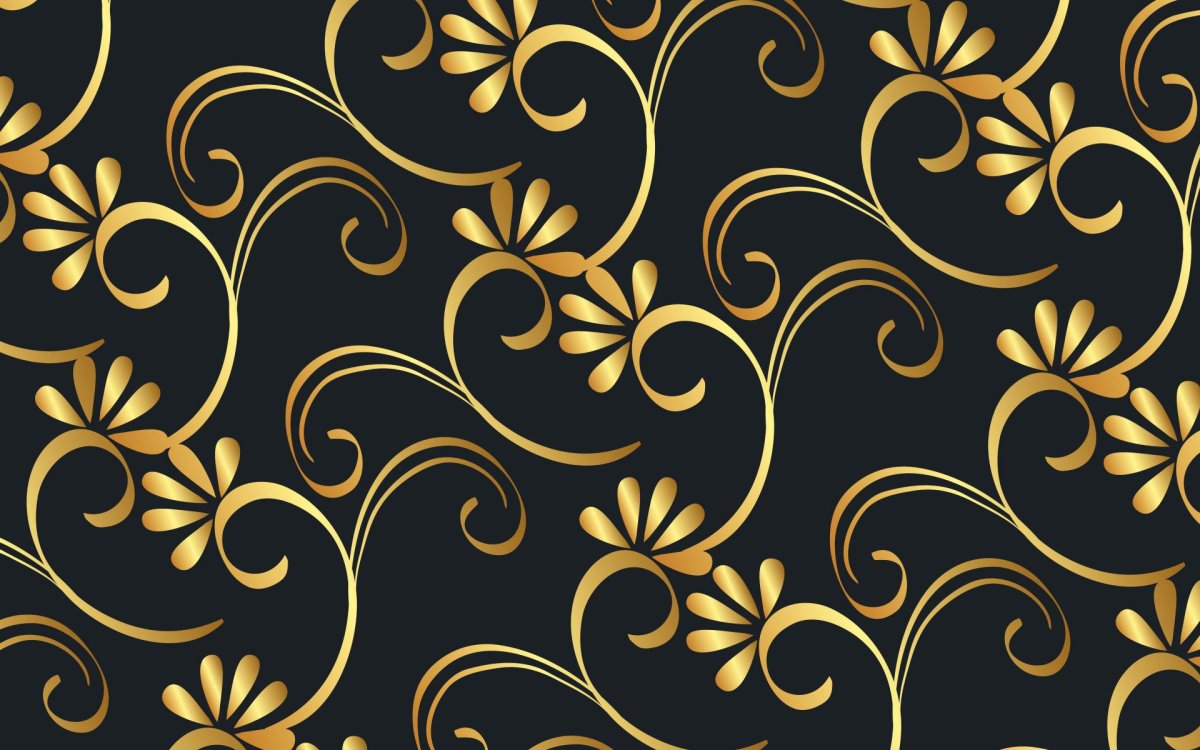 Обои с золотым орнаментом