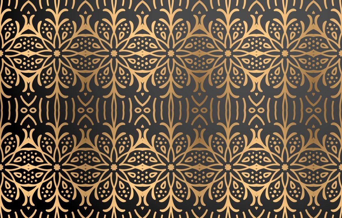 Обои черные с золотом