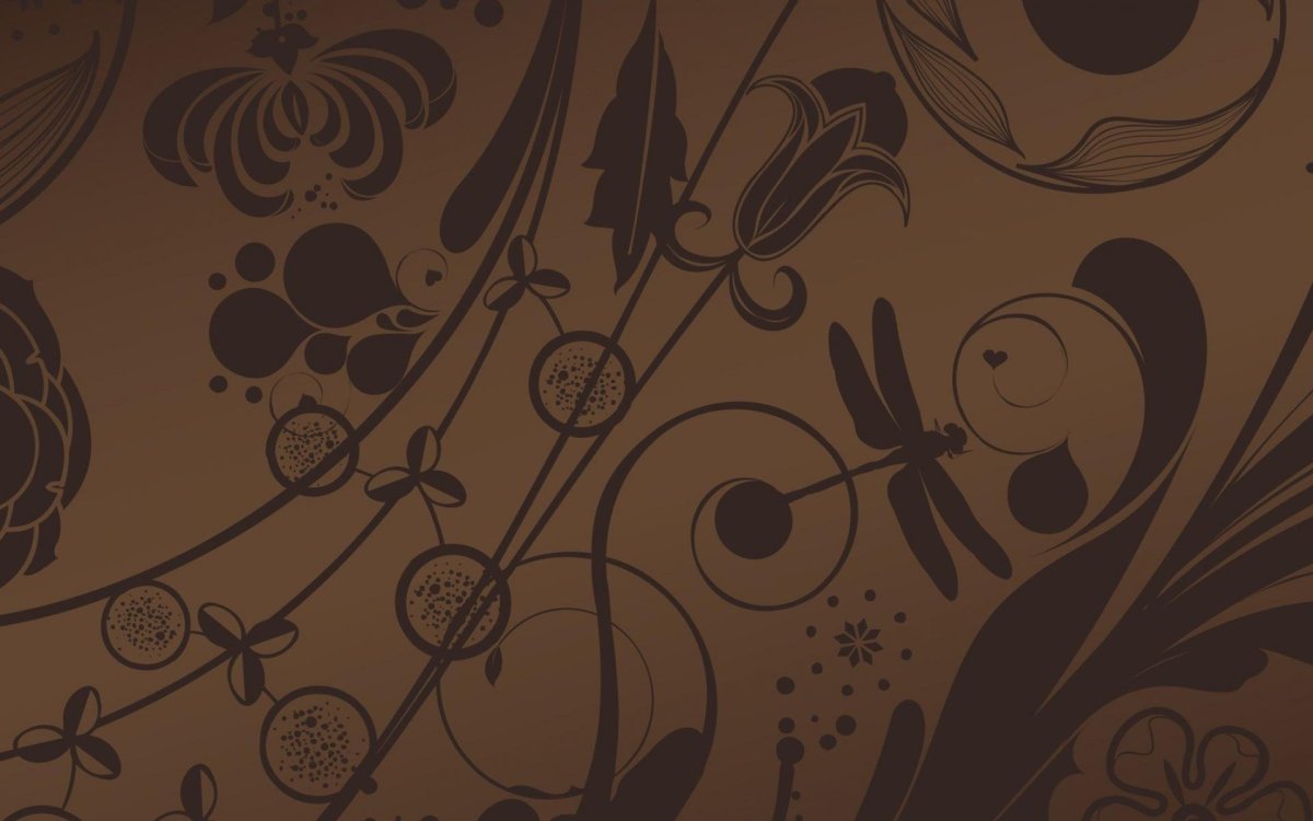 Обои коричневые с узорами