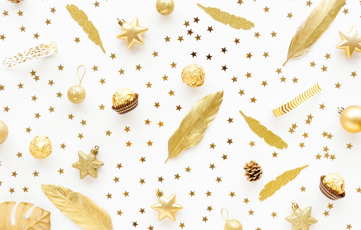 Золотой новогодний фон для фотошопа