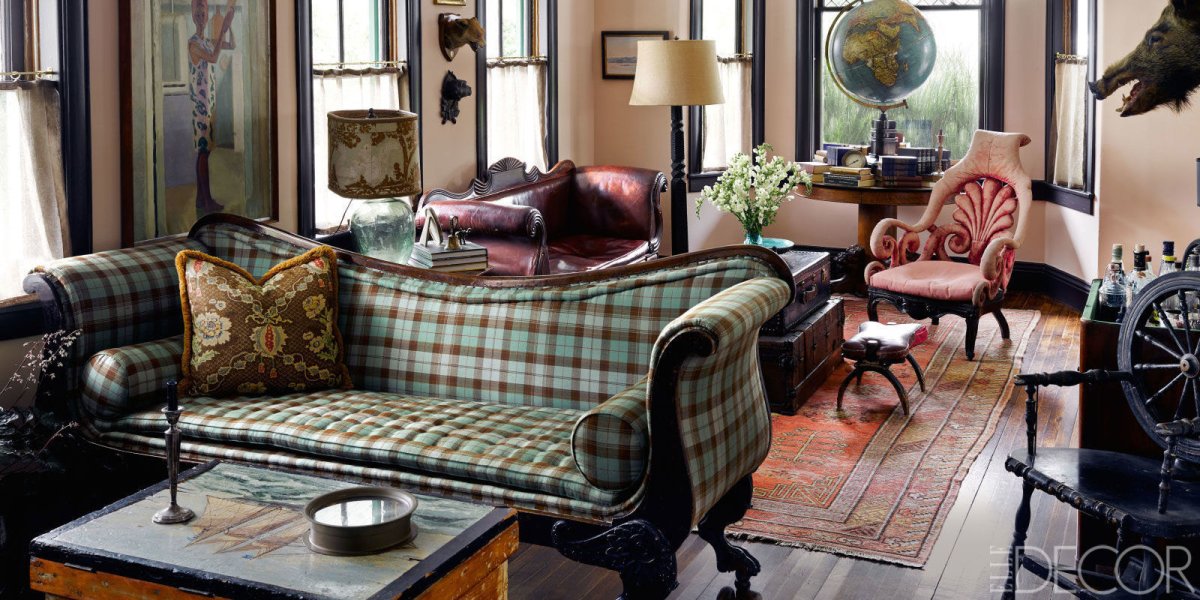 Шотландская клетка в интерьере