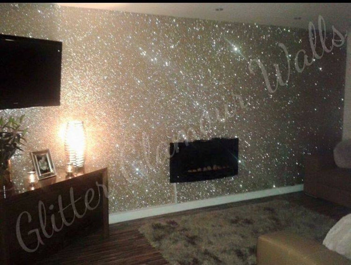 Краска с блестками для стен в интерьере