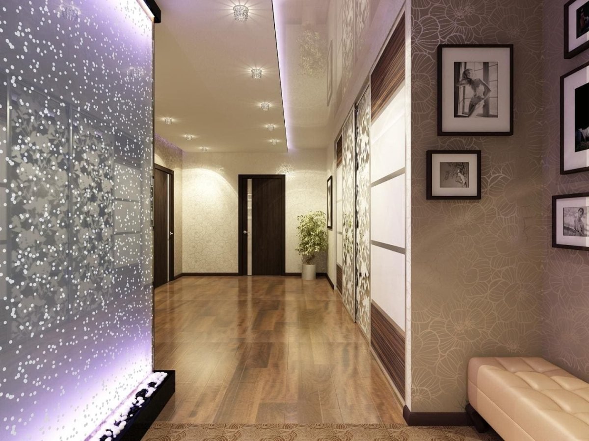 Натяжные стены в коридоре