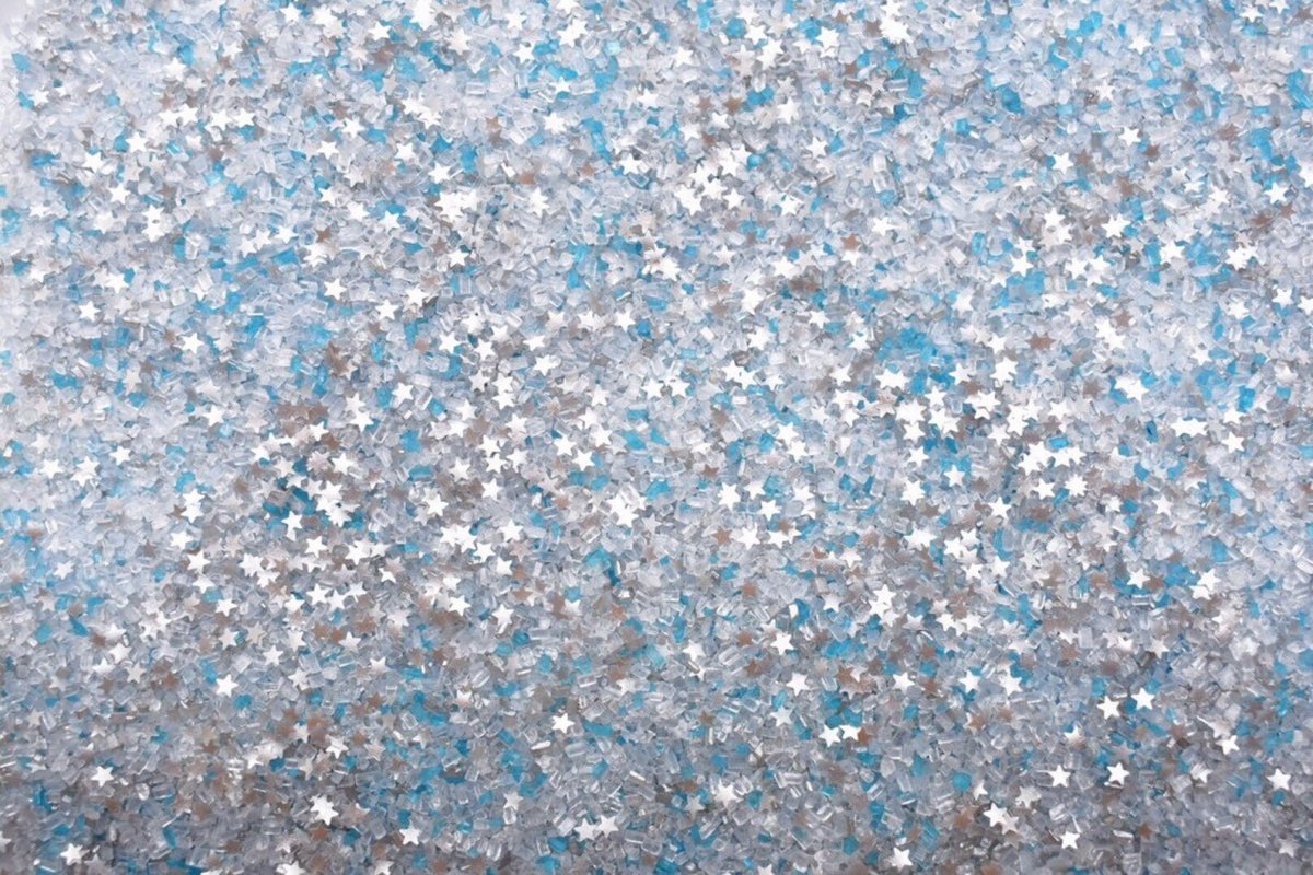 Голубой с блестками