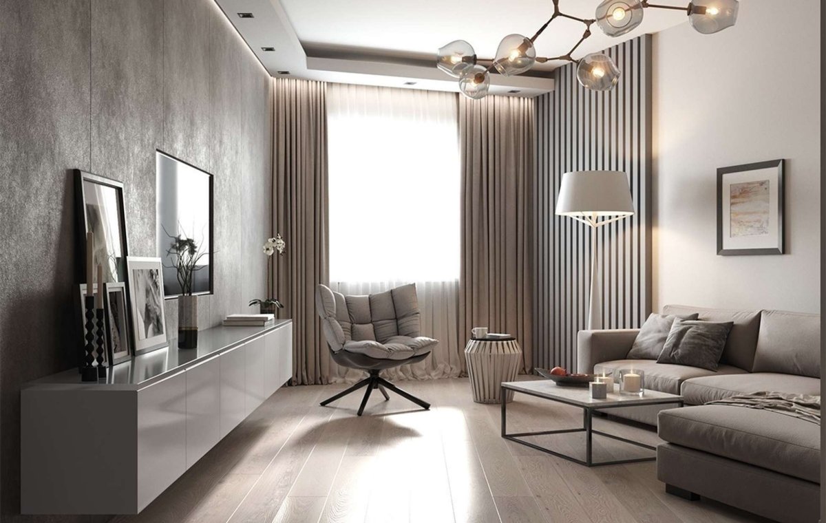 Шторы в стиле Минимализм в гостиной