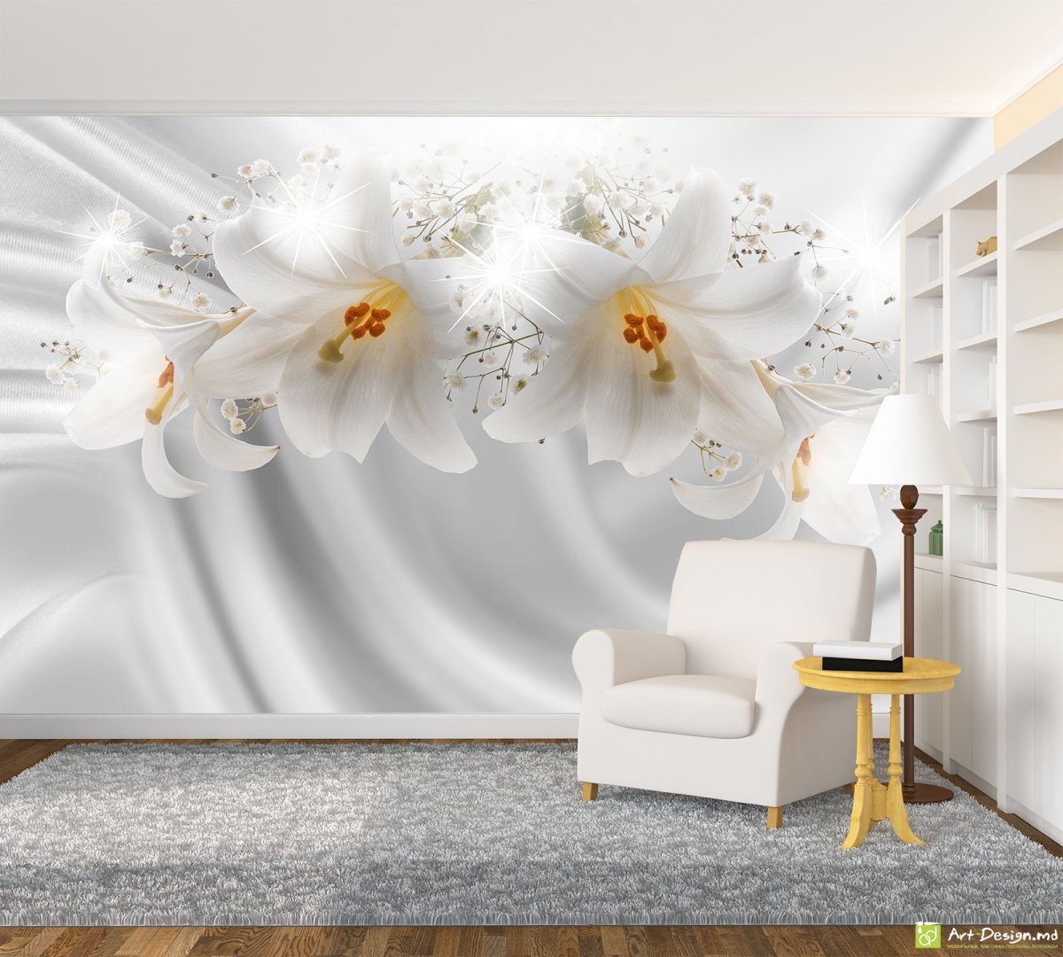 Фотообои 3д лилии