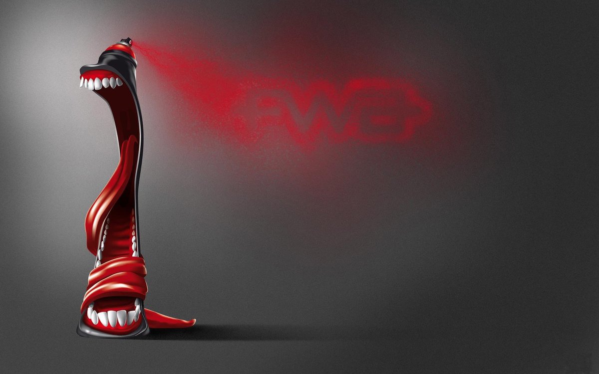 Зубы креатив на Красном фоне