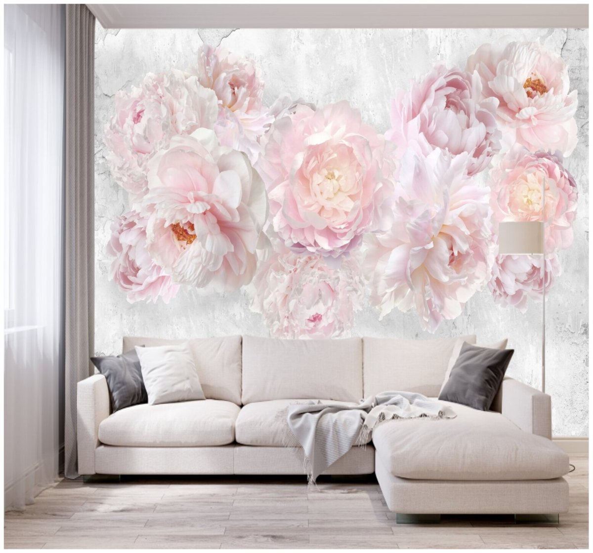 Фреска пионы