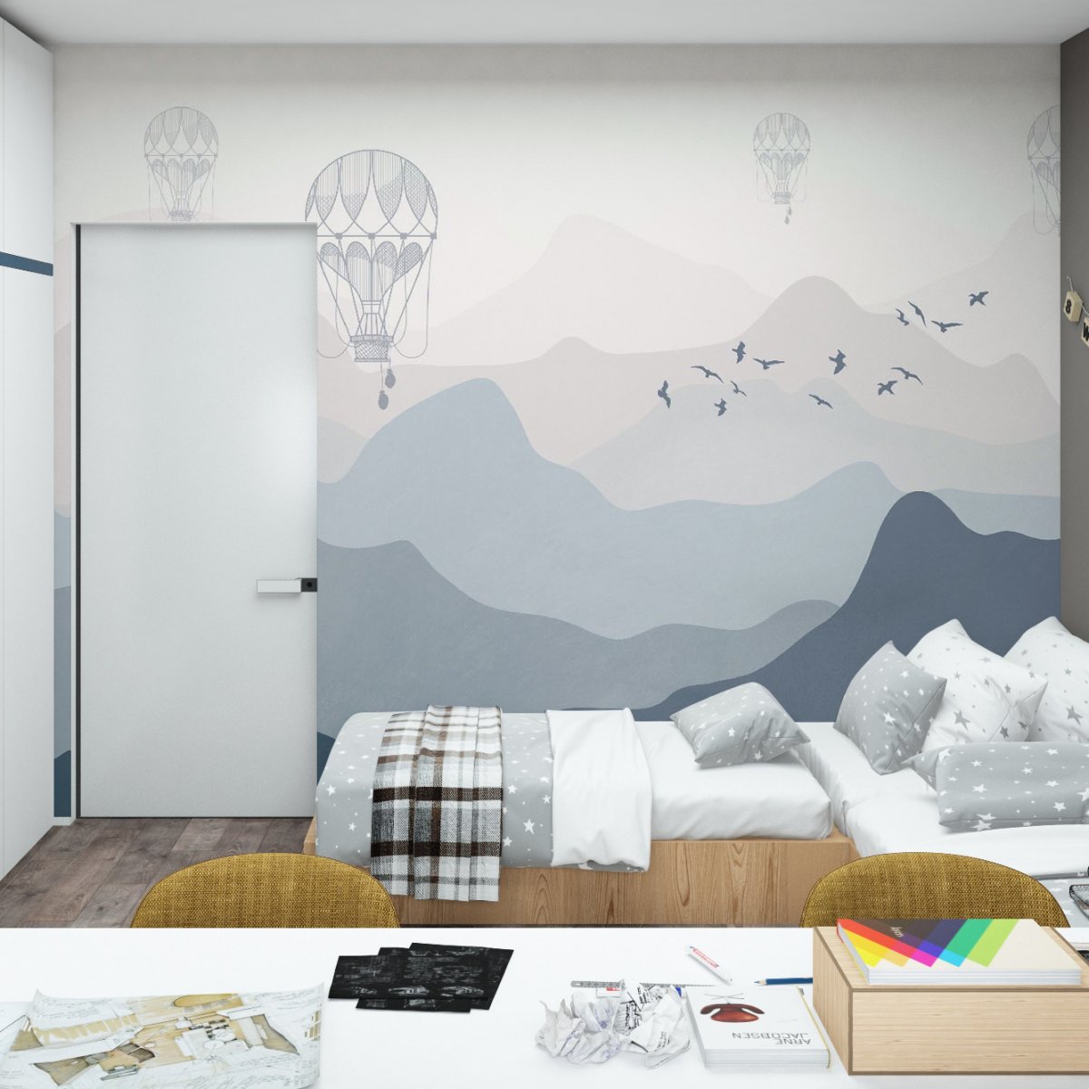 Фреска горы в детскую