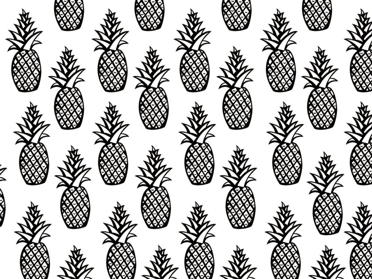 Принт ананасы чб