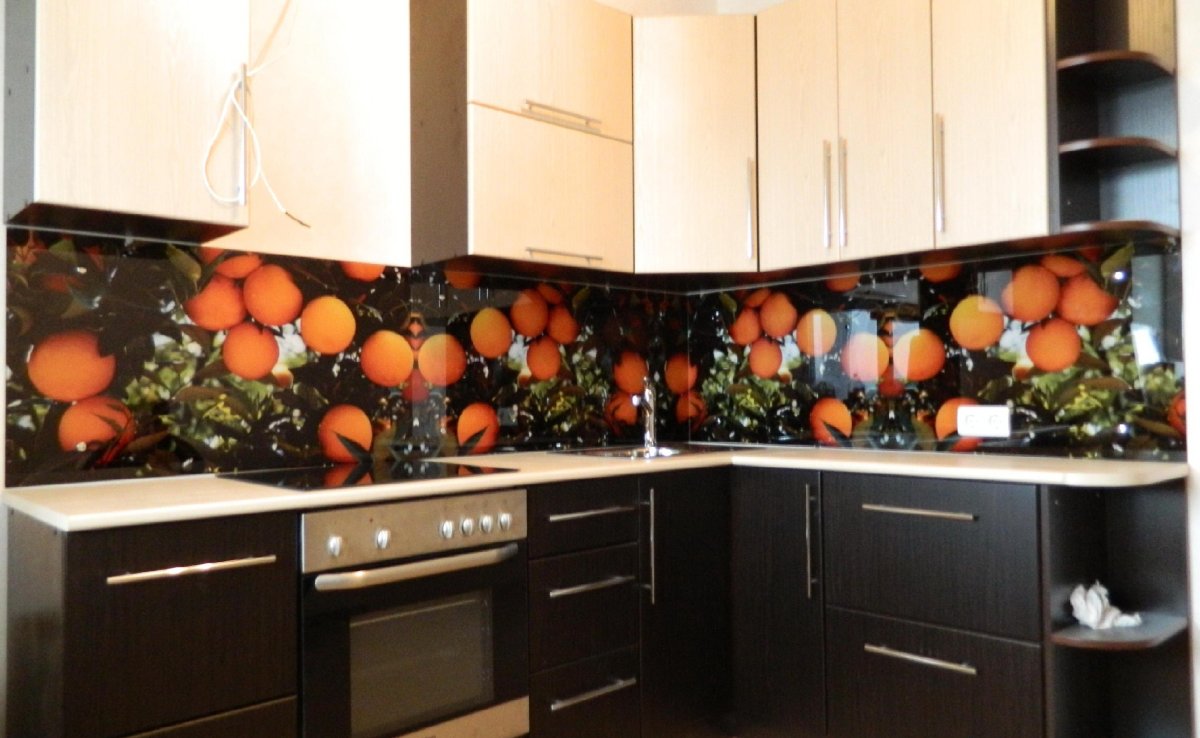 Кухня фартук апельсин