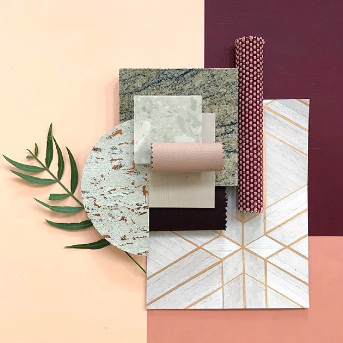 Коллаж материалов для интерьера