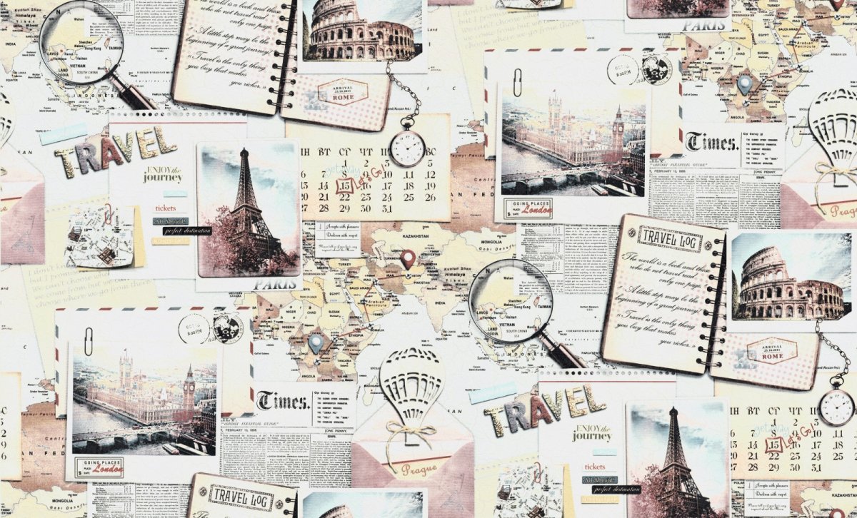 Обои виниловые на флизелиновой основе 1,06х10 м Vernissage Тревел 168144-13